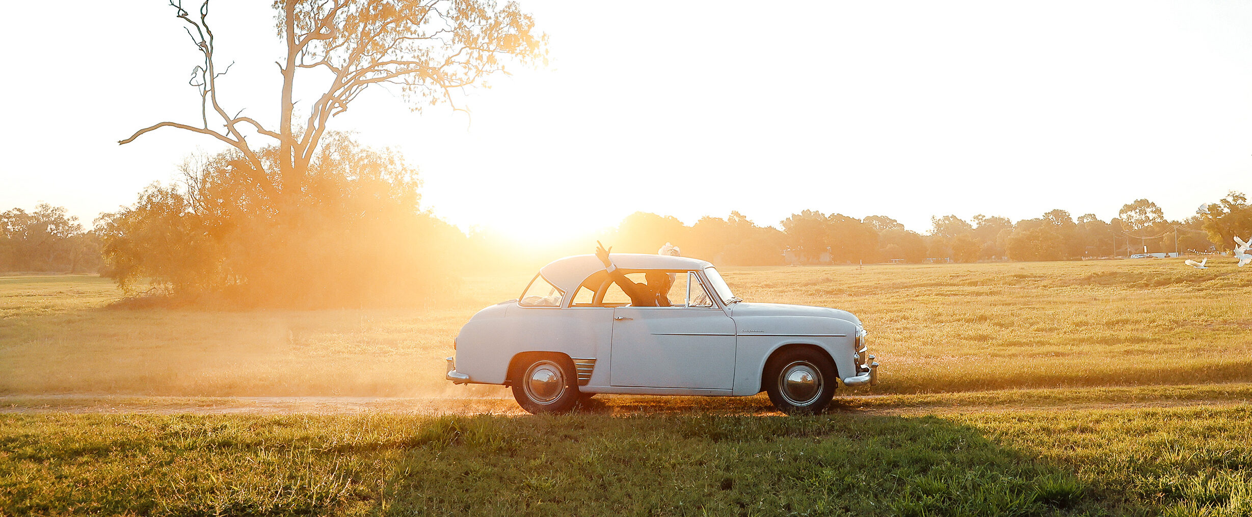 Anna and Mark had their ‘first look’ in the garden of her childhood home