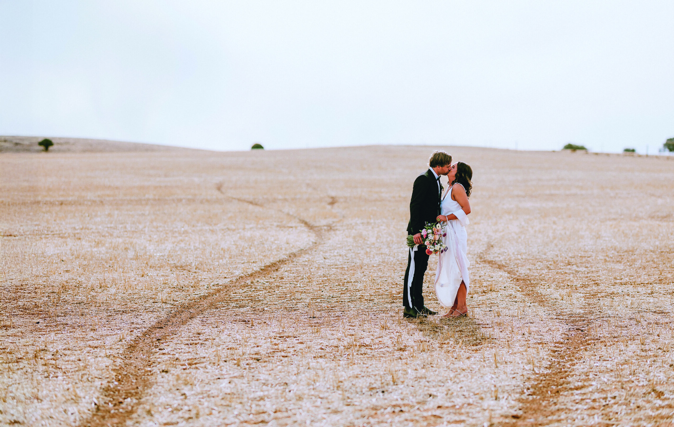 Molly married Daniel in a bespoke wedding dress made of wool